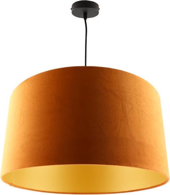 Olucia Urvin - Moderne Hanglamp - Stof - Goud;Oranje - Rond - 40 cm