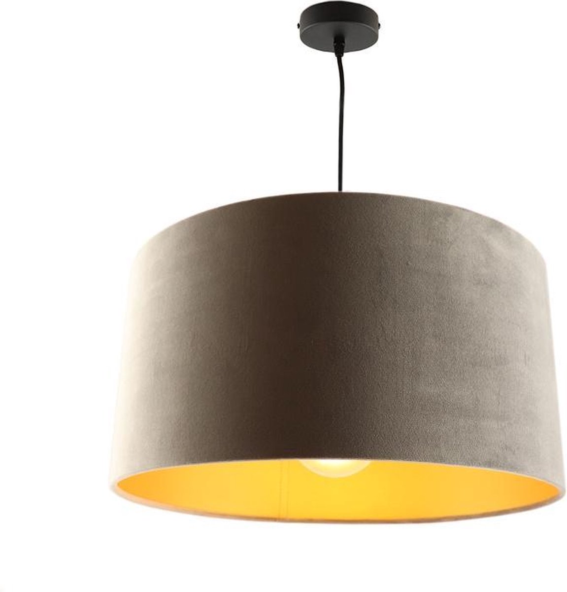 Olucia Urvin - Moderne Hanglamp - Stof - Goud;Grijs - Rond - 40 cm