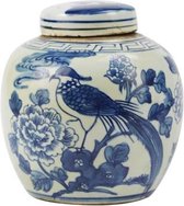 The Ming Garden Collection | Chinees Porselein | Kleine Porseleinen Pot Met Vogels | Blauw & Wit
