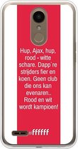 LG K10 (2018) Hoesje Transparant TPU Case - AFC Ajax Clublied #ffffff