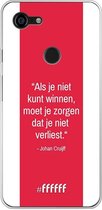 Google Pixel 3 XL Hoesje Transparant TPU Case - AFC Ajax Quote Johan Cruijff #ffffff