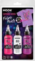 Moon Glow Kledingverf Tie Dye Neon Uv 30 Ml 3 Stuks Roze/wit/paars