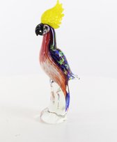 Glazen beeldje - papegaai - Murano stijl - glas - hoogte 33,2cm