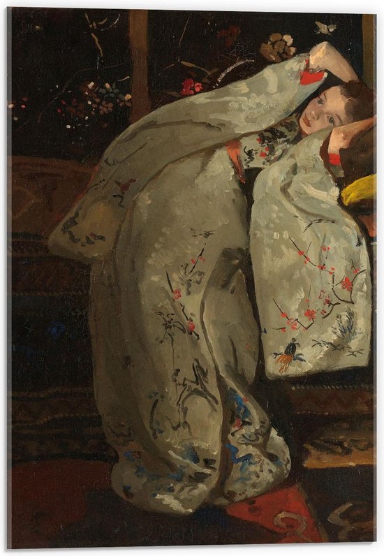 Acrylglas - Oude meesters - Meisje in witte kimono, George Hendrik Breitner, 1894 - 40x60cm Foto op Acrylglas (Wanddecoratie op Acrylglas)