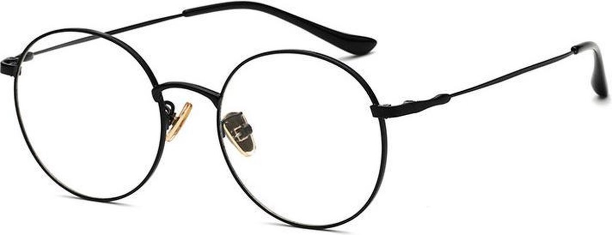 Computerbril - Anti Blauwlicht Bril - Rond Metaal - Zwart