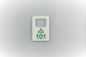 Garderobemunten Apollo - wit - 35x48mm - met rechthoeking gat  - nummering 101 t/m 200 - GROEN