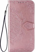 Bloem mandala roze agenda book case hoesje Xiaomi Poco X3 NFC
