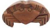 Bali Houten Puzzel Doos - Krab - Handgemaakt - Woondecoratie - Opbergdoosje - 14x7cm