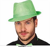 Guirca Glitter verkleed hoedje - groen - verkleed accessoires - volwassenen/heren - met pailletten