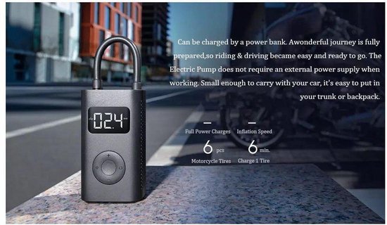 Xiaomi Mijia Draagbare Smart Digitale Bandenspanning Detectie Elektrische Inflator Pomp voor Fiets Motorfiets Auto Voetbal - Xiaomi