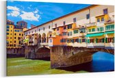Schilderij - Oude brug Ponte Vecchio in Florence — 100x70 cm