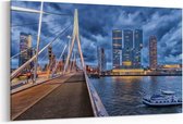 Schilderij - Skyline van Rotterdam — 100x70 cm