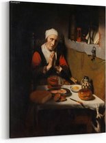 Schilderij - Oude vrouw in gebed, bekend als ‘Het gebed zonder end’ — 70x100 cm