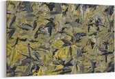 Schilderij - Abstract goud & zwart — 90x60 cm
