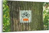 Schilderij - Fietsroute — 100x70 cm