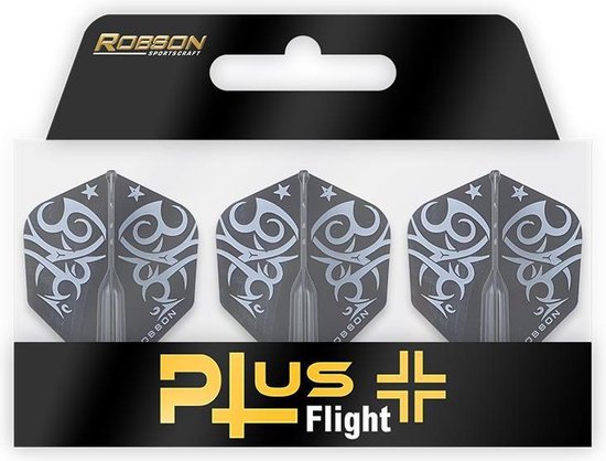 Robson Standaard Tribal Dartflights - Zwart - Wit- () van Robson — afbeelding 2
