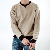 Suede Sweater Beige Giuliano Uomo Maat S