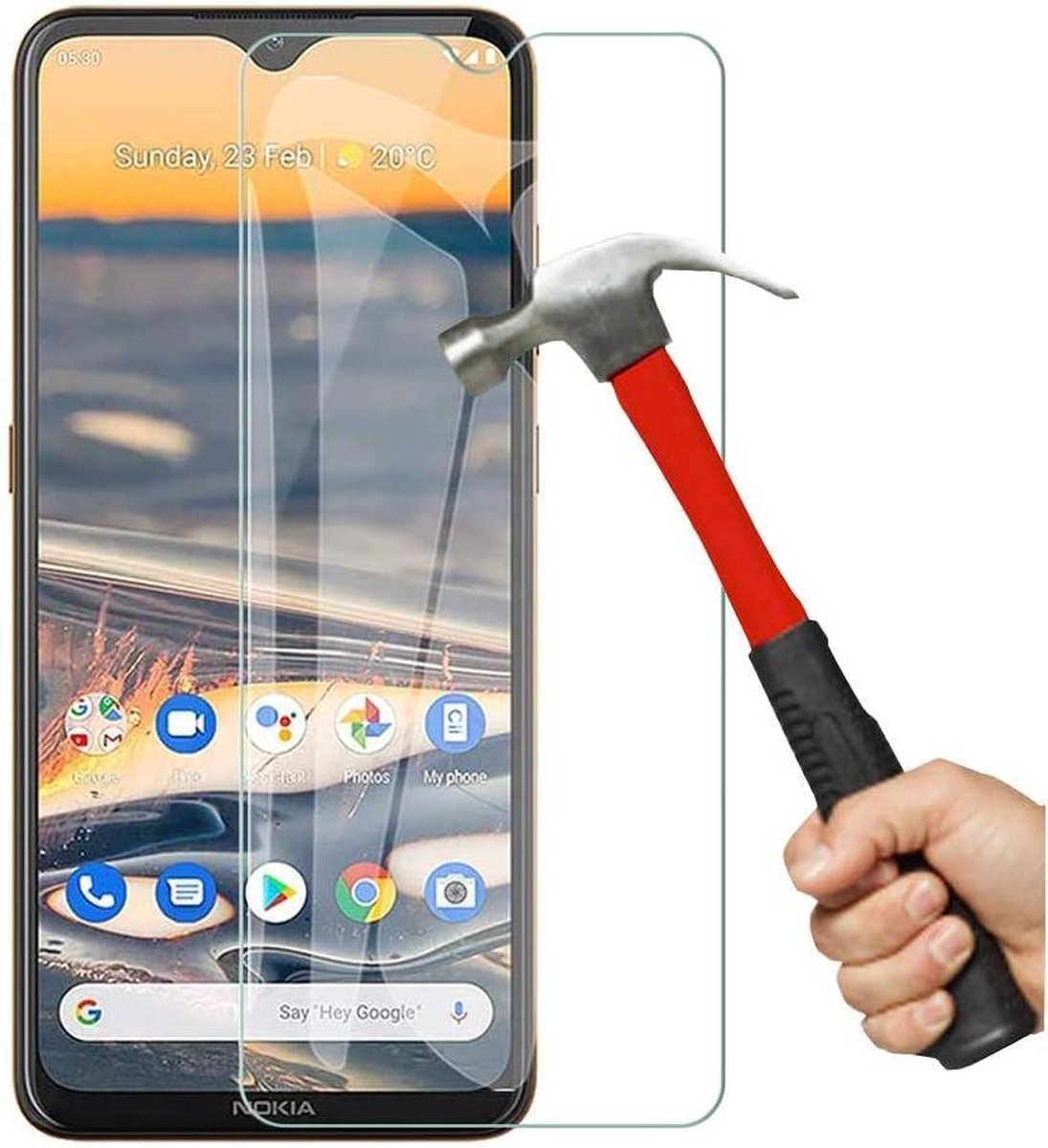 Screenprotector Glas - Tempered Glass Screen Protector Geschikt voor: Nokia 5.3 - 1x