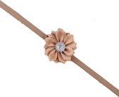 Haarband dun met mooie bloem - Beige