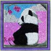 3D Diamond Painting Happy Panda op gespannen frame 30 x 30 cm