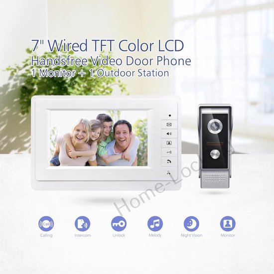 Home-Locking videofoon met 1 binnen paneel.DT-2214-1-1 van Home-Locking — afbeelding 4