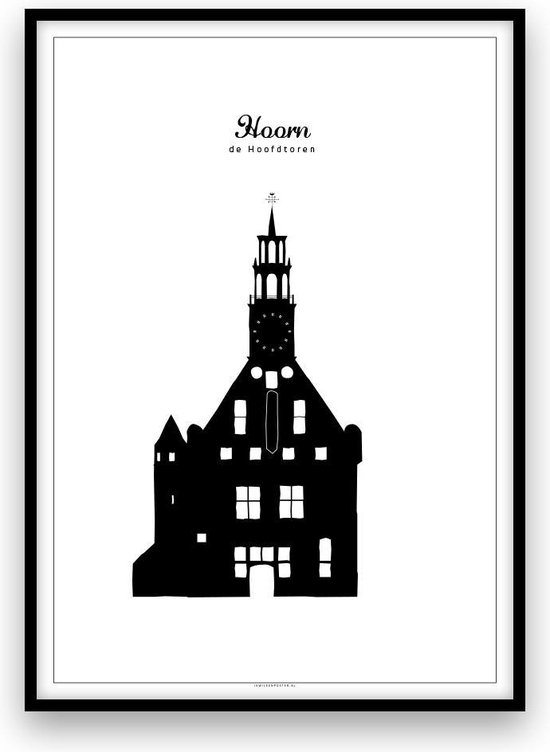 Hoorn stadposter - Zwart-wit