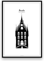 Gouda stadposter - Zwart-wit