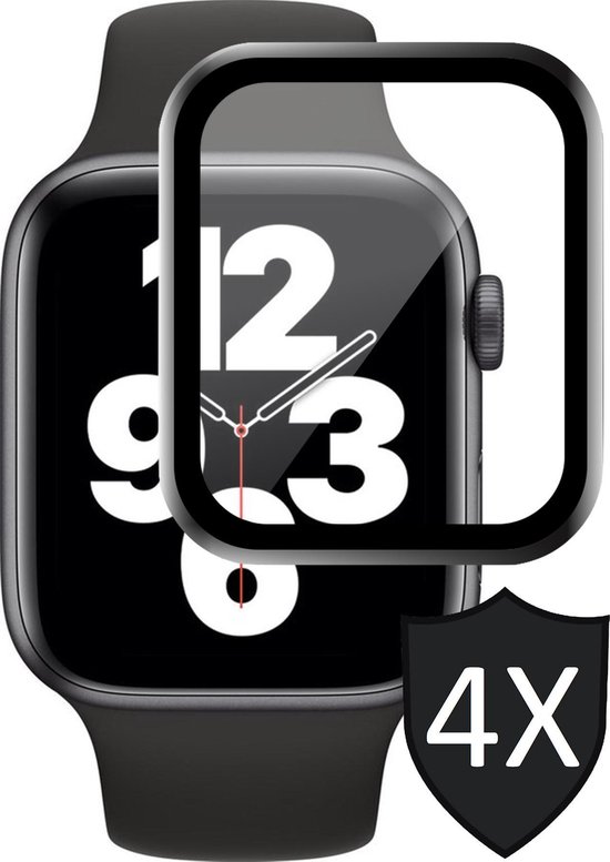 Screenprotector geschikt voor Apple Watch SE 40 mm - Full Screen Protector Glas - 4 Stuks