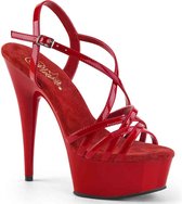 Pleaser Sandaal met enkelband -45 Shoes- DELIGHT-613 US 14 Rood