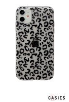 Casies Apple iPhone 7/ 8/ SE 2020 Hoesje Flexibel TPU Panter Print Leopard - Zwart