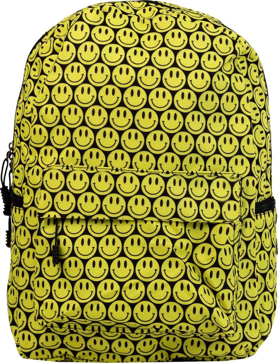 GoPa Rugzak kinderen | Schooltas | Rugtas | kleine Smiley's | Geel | Smile | Boekentas