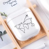 Airpod case transparant - World - geschikt voor airpod 1 & 2 - hard cover case - airpods hoesje- airpods -