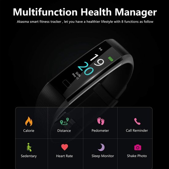 Fitness Tracker HR Activity tracker Stappenteller