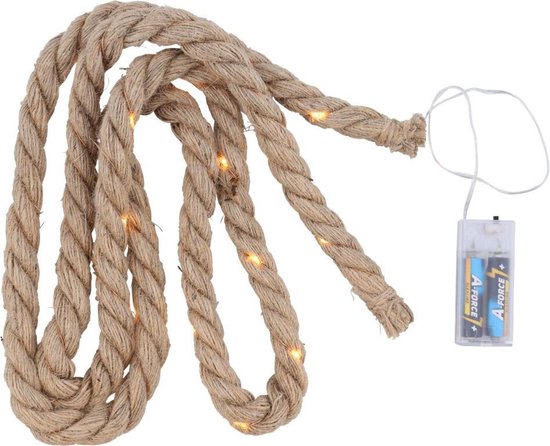 Jute touw met verlichting | Grof | 40 Led | Warm wit | bol.com