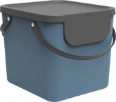 Rotho Albula Afvalscheidingssysteem 40l voor de keuken, Kunststof (PP) BPA-vrij, blauw/antraciet, 40l (40.0 x 35.8 x 34.0 cm)
