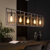 LifestyleFurn Hanglamp 'Damon' 5-lamps, kleur Oud Zilver