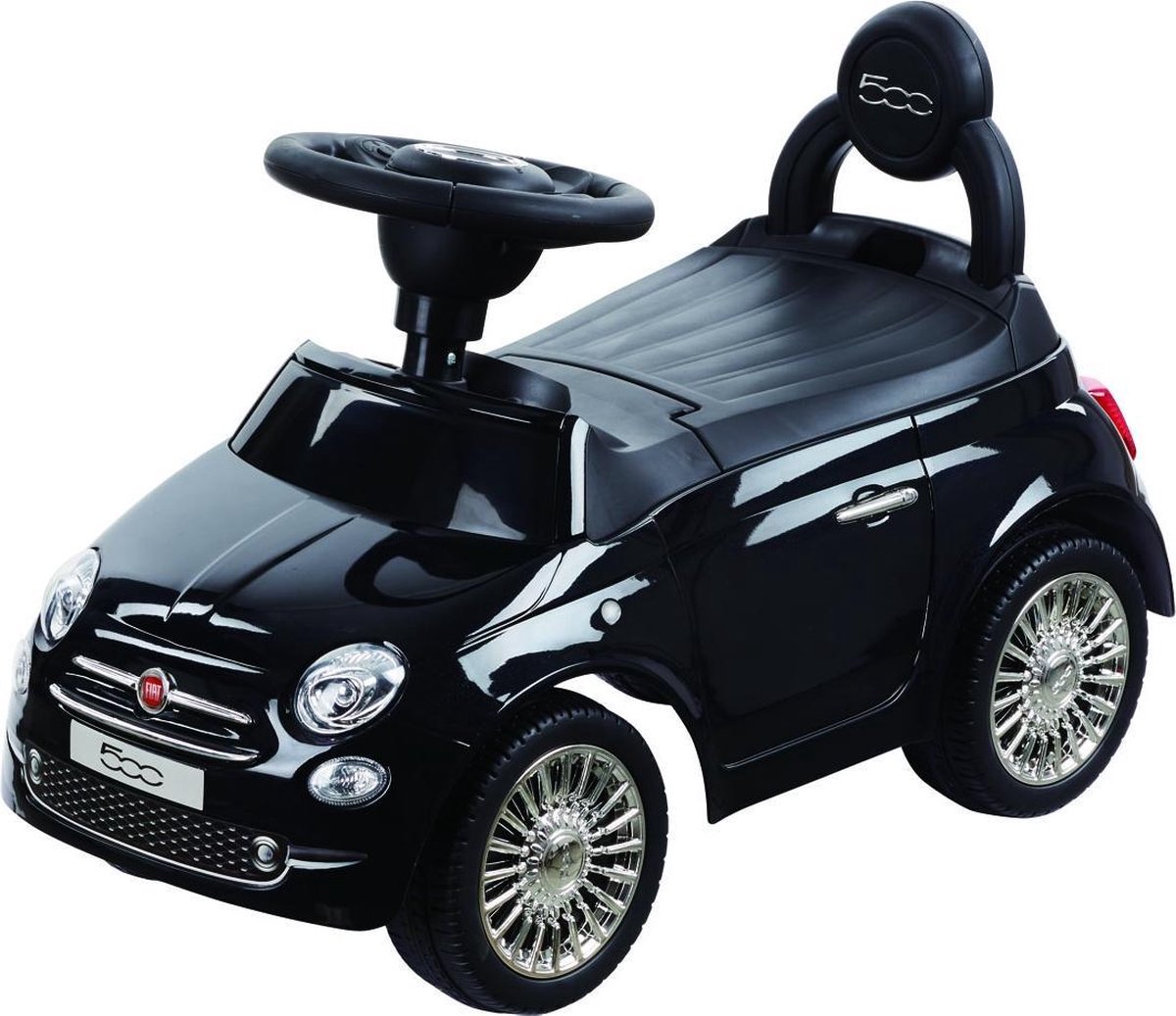 Loopauto Fiat 500 Zwart Met claxon en geluiden