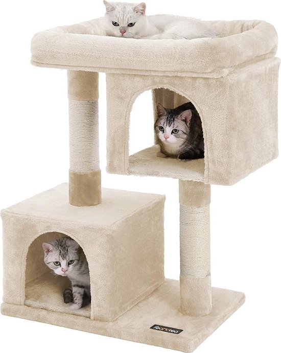 specificeren Individualiteit Eigenlijk Katten Krabpaal klein - Kattenboom met pluizig uitzichtplatform -  Kattentoren - 60 x... | bol.com