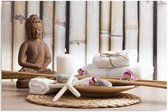Schilderij Zen moment , Boeddha , 4 maten , bruin beige (wanddecoratie)
