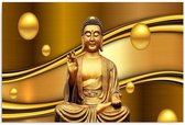 Schilderij - Gouden Boeddha brengt geluk