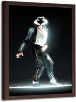 Foto in frame , Michael Jackson , 70x100cm , zwart wit , Premium print