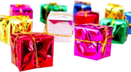 ProductGoods -24 x Mini Gekleurde Geschenkdoosjes - Cadeautjes -  Kersthangers - Kerst... | bol.com