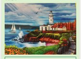 Diamond Painting Vuurtoren 40x50 ronde steentjes