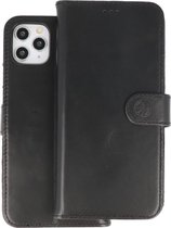 Rico Vitello Echt Lederen Booktype Hosje voor iPhone 11 Pro Max - Zwart