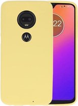 BackCover Hoesje Color Telefoonhoesje voor Motorola Moto G7 - Geel