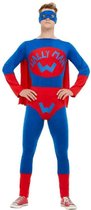 Smiffy's - Wallyman De Ware Superheld Kostuum - Blauw, Rood - Small - Carnavalskleding - Verkleedkleding