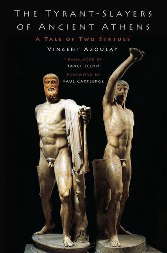 Boek "The Tyrant-Slayers of Ancient Athens" met twee antieke beelden op de voorkant.