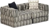 Slaapbank – Zit bank van stof (Incl LW fleece deken) - Loungebank – woonkamerbank