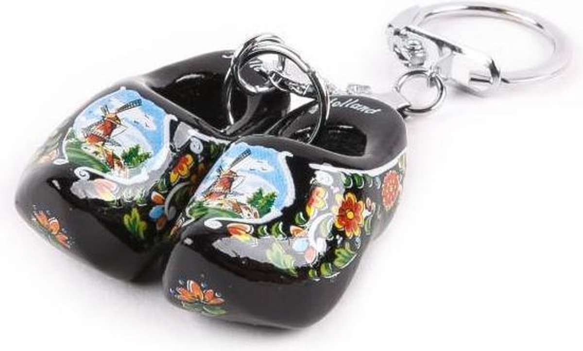 Matix - Sleutelhanger - Klomp 4 Cm - Dubbel Holland Zwart - Souvenir