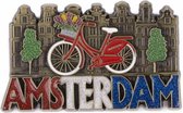 Magneet Fiets Met Huisjes Amsterdam Glitter Brons - Souvenir